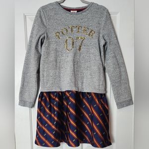 NWOT Harry Potter seeker dress. Mini Boden. Gold sequin on gray. Boden. Y 15-16